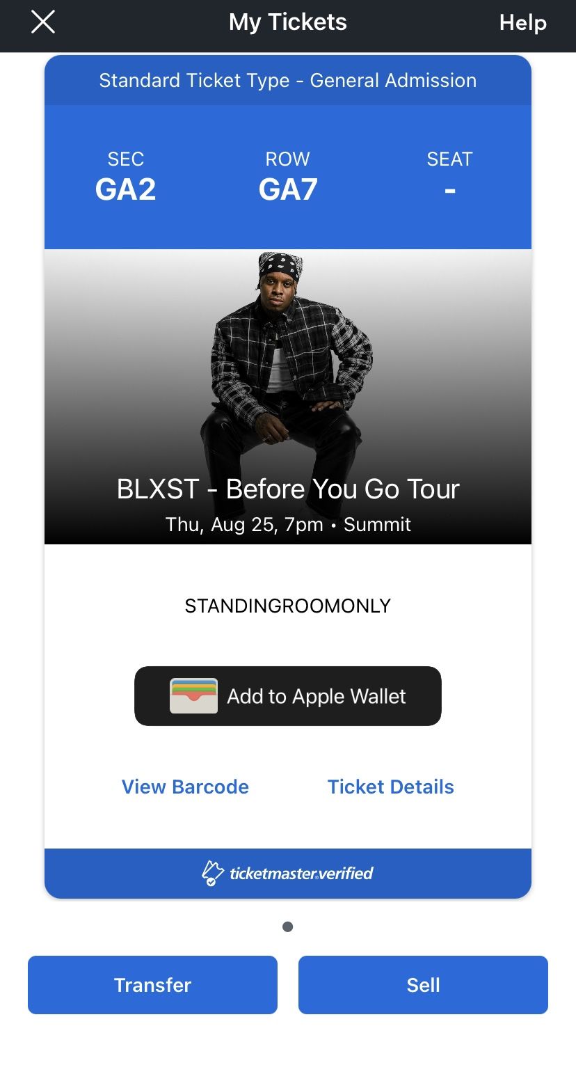 BLXST - Before You Go Concert Ticket (1)
