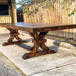 Custom  Dining Table Farm House farmhouse Modern Rustic Set Bench Restoration Hardware Breakfast Nook Table Solid Wood Custom Handcrafted Counter Bar 