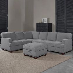 Thomasville Emilee Fabric Sectional with Storage Ottoman $799.99