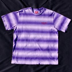 Size Large - Supreme Gradient Stripped S/S Top Purple : FW18 *LIKE NEW*