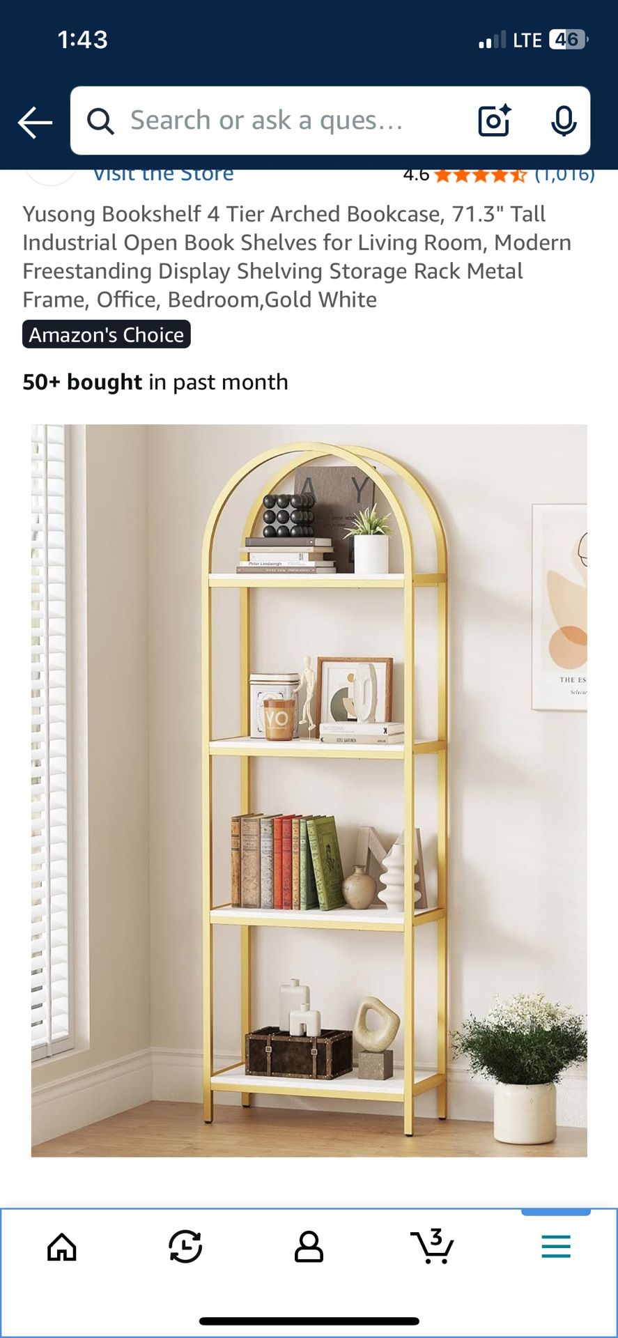 Arched Gold Shelves 