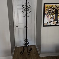 Wrought Iron Tall Coat Rack/ Hat Rack