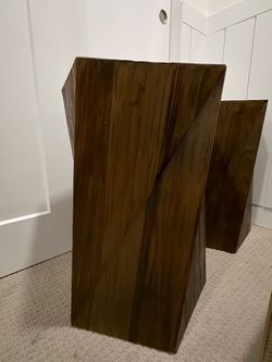 Qty 2 Rustic Reclaimed Fir Wood Side End Table, 16.5"Wx24”H