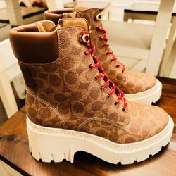 NIB COACH AINSELY COATED CANVA Shoe Boot