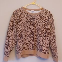 J. Crew Leopard crewneck XL sweatshirt...hardly worn.
