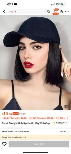 Short Straight Bob Synthetic Wig With Cap