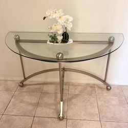 ( 47.5”W x 22”D x 28”H ). Entry Glass Table. 