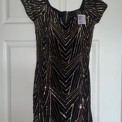 Black Sequins Dress Size M