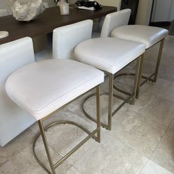 Oversized Custom Leather Counter Height Stools