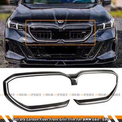 For 2024-2026 BMW G60 530i G90 M5 Dry Carbon Fiber Grill Surround Cover Garnish