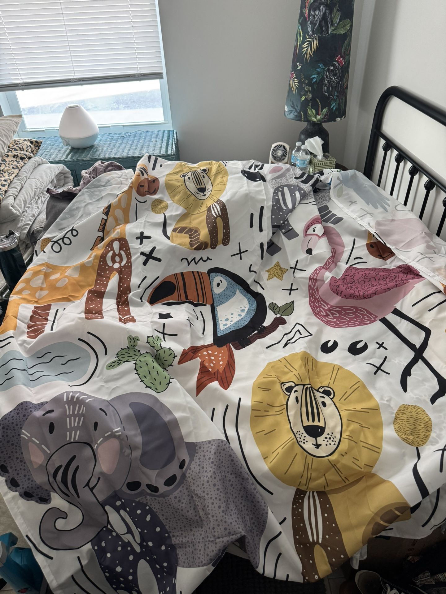 Kids Safari Animal Shower Curtain Like New