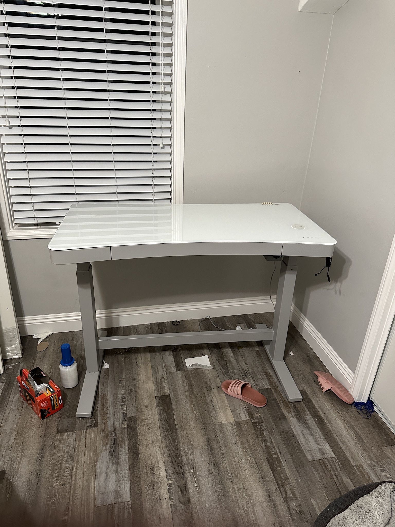 Adjustable Glass Desk