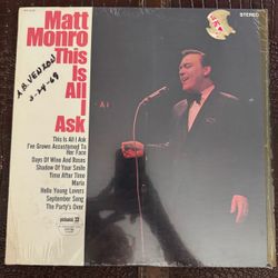 Matt Monro – This Is All I Ask Vinyl LP