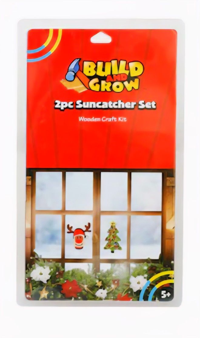 Build and Grow Holiday Suncatcher Kid's Project Kit, 2pk