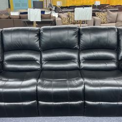 Black Sofa Recliner Nail Head New Model 