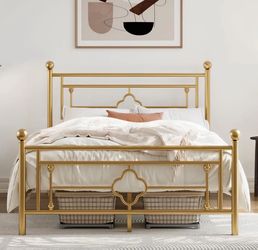 Full size bed frame with mattress