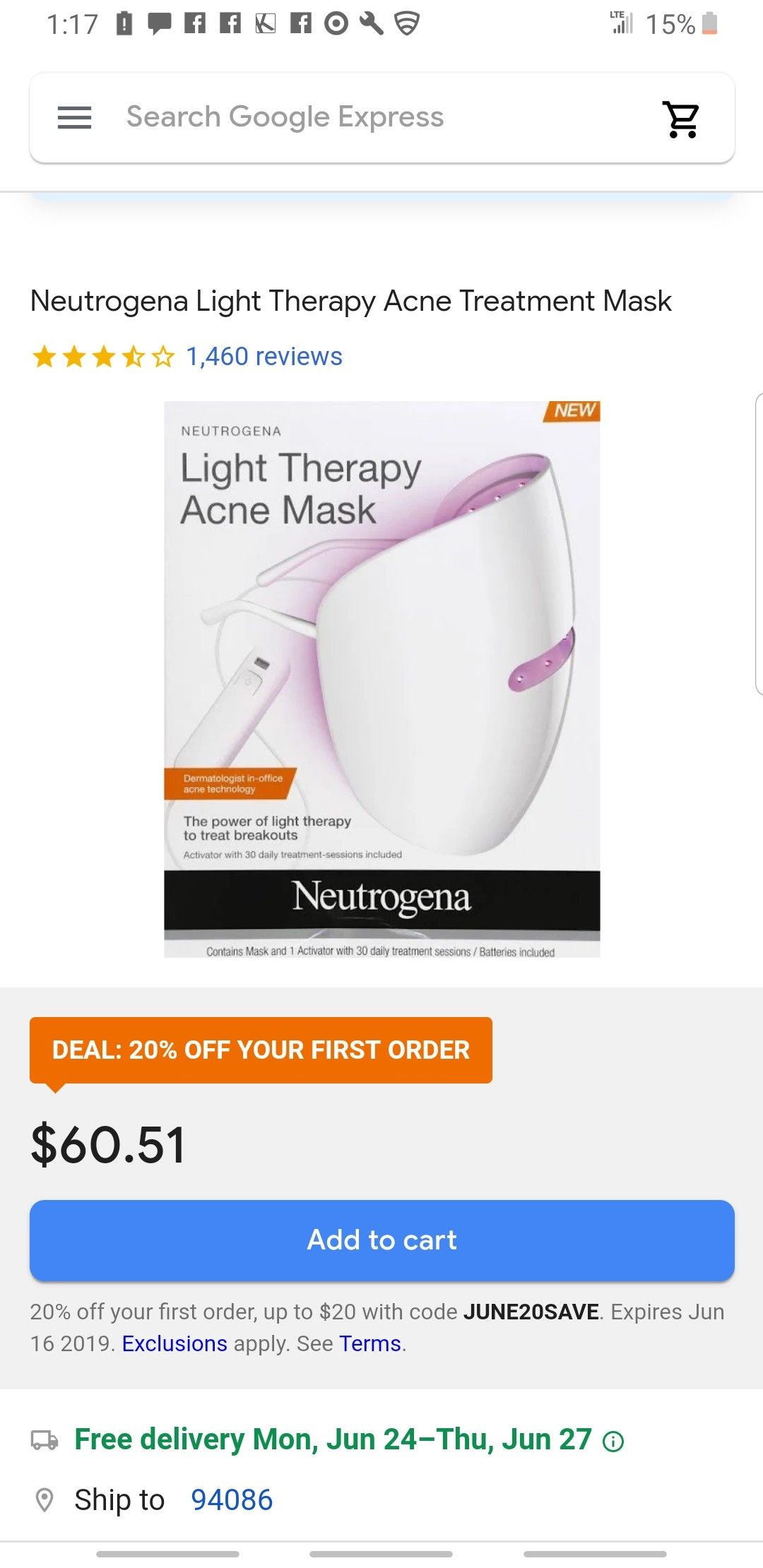 Neutrogena Light Therapy Acne Mask