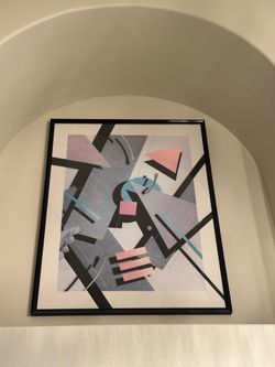 Vintage Post Modern Geometric Framed Wall Art