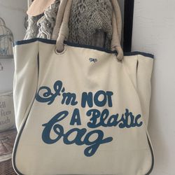 “I’m Not A Plastic Bag” Style Tote Bag Purse Handbag