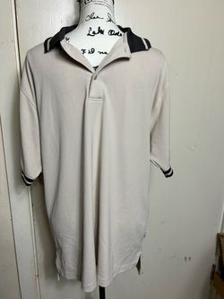 Cross Creek Beige w brown trim men’s polo