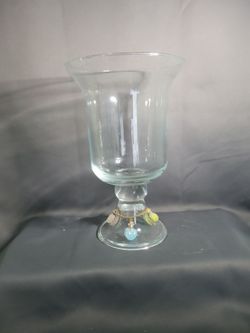 Hurricane Vase with Red Spheres and Charms