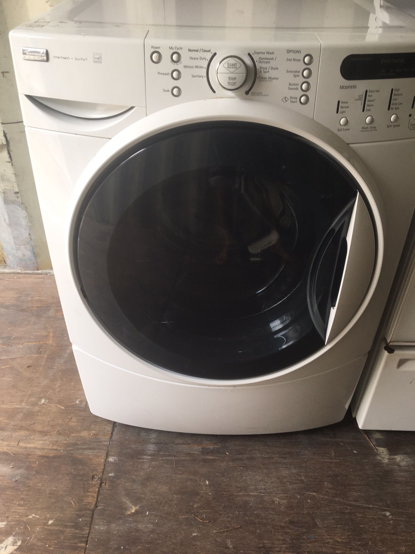 KENMORE ELITE FRONT LOAD WASHER WASHING MACHINE WHITE WORKS PERFECT W 3 WEEK WARRANTY