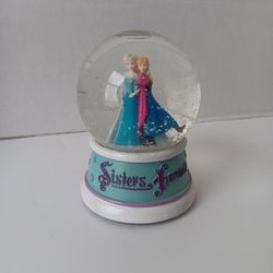 Rare Disney Frozen Musical Snow Globe Elsa  & Anna. "Let It Go" Sisters Forever