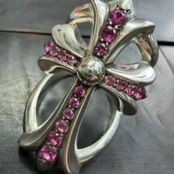 Chrome Hearts Infinity Ring With Red Ruby 