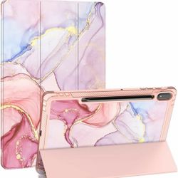 Folio Case for Samsung Galaxy Tab S8/S7 with S Pen Holder,Heavy Duty Trifold Stand PU Lleather Smart Cover with Auto Wake/Sleep Feature for Tab S7 11 