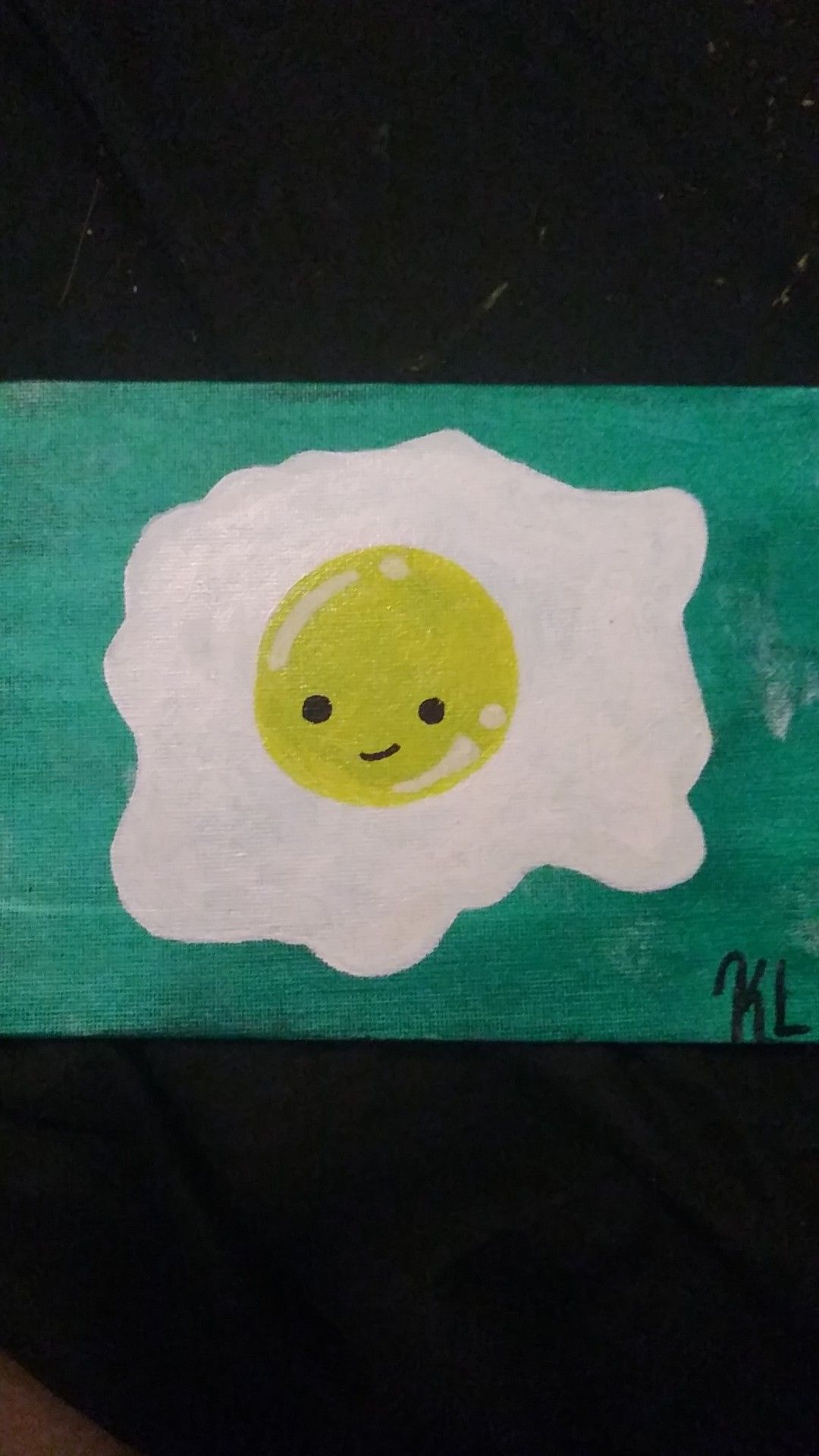 Smiling egg painting 5×7