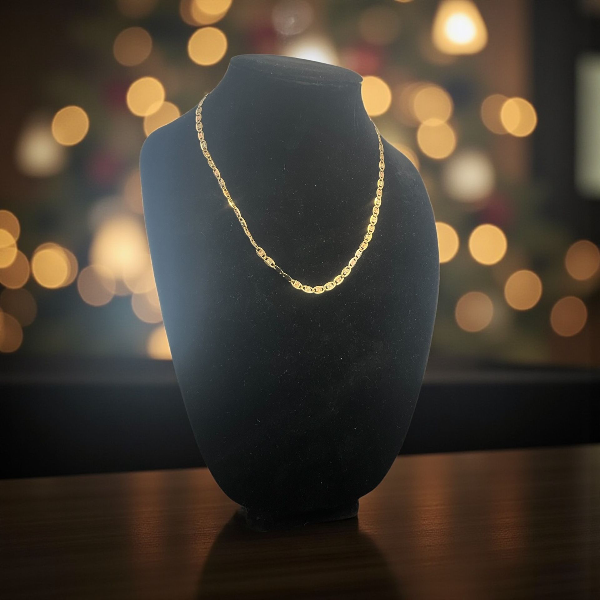 14k GOLD 12.20g DIAMOND CUT GUCCI LINK CHAIN