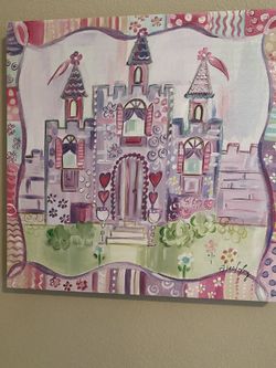 Gorgeous Glittery Shimmery Paintings And Custom Drapes For Little Girls Room