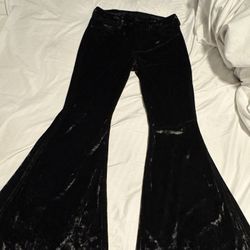 Velvet Black Flare Pants