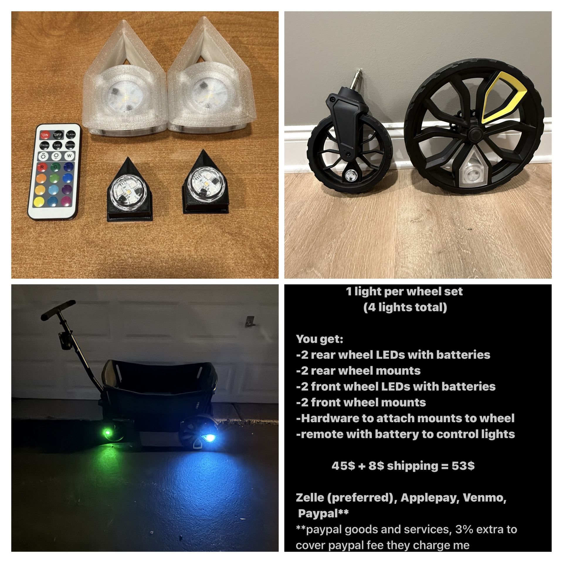 LED Wheel Lights For Veer Cruiser Wagon, 4-20 LED Light Option!