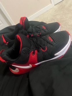 Black and red, Leborn basketball shoes, size 10.5 in men’s