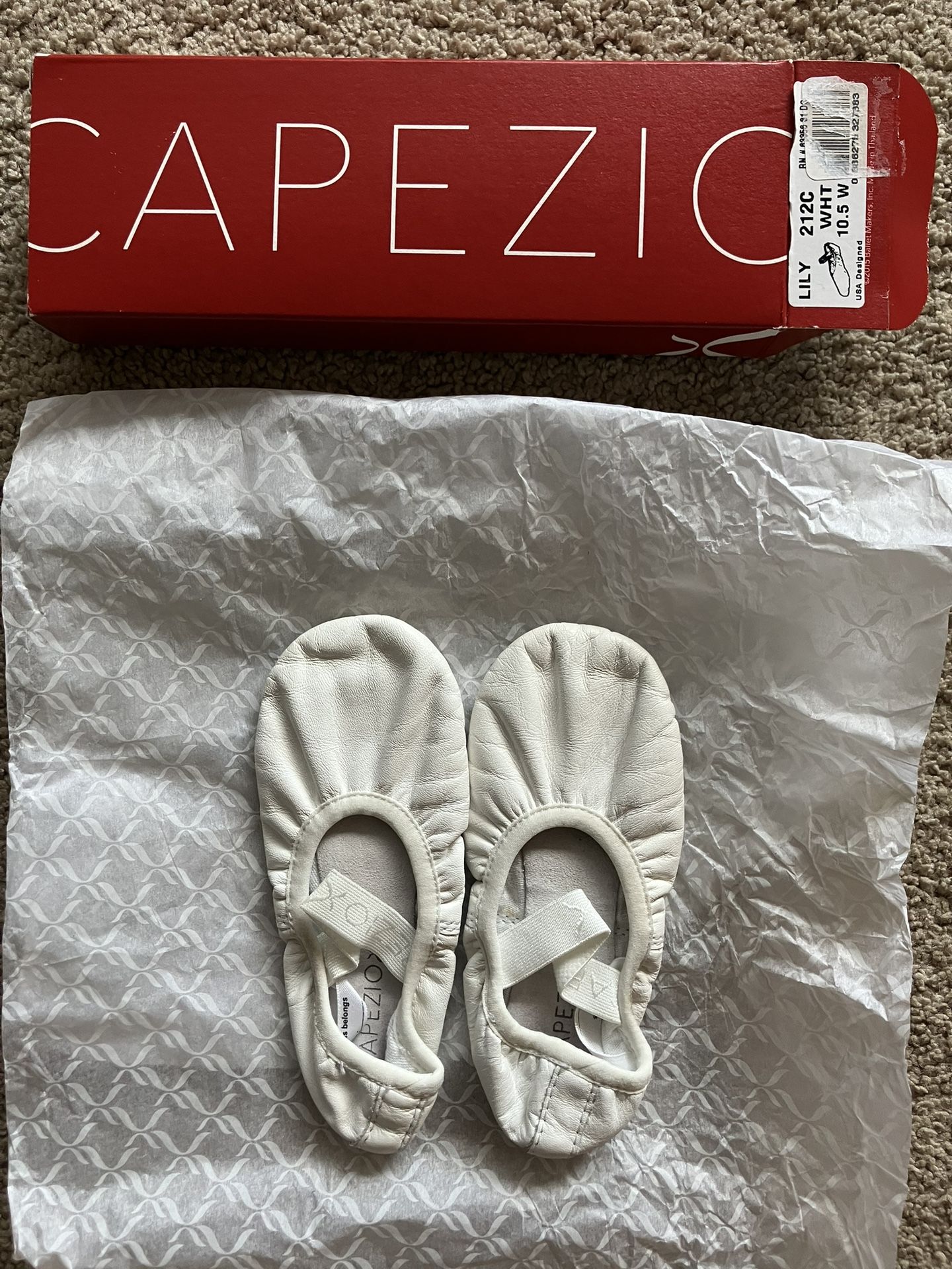 Girls Leather Ballet Shoes Size 10.5W