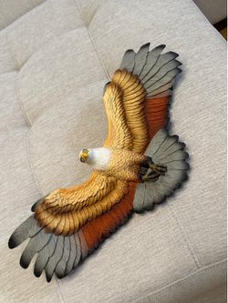 Vintage 1970 Fraser Art Bald Eagle Wall Hanging Hand Painted Congleton England