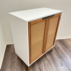 Boho Rattan Storage Cabinet Brand New in Box (Natural Bamboo Doors)