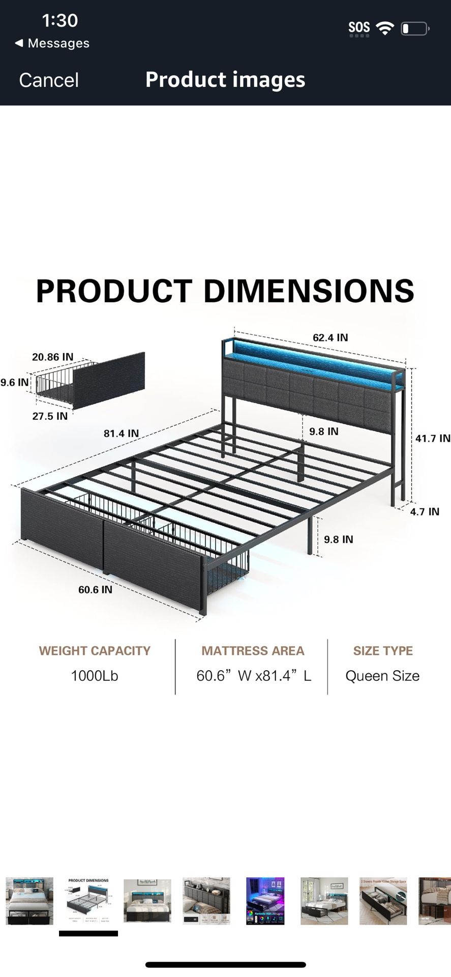 Queen Bed Frame with Storage