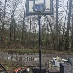 Basketball hoop --portable. No sand in base, ready to pour and  use