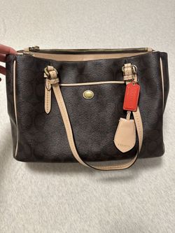 Brown Coach Bag - Signature Print, Like New