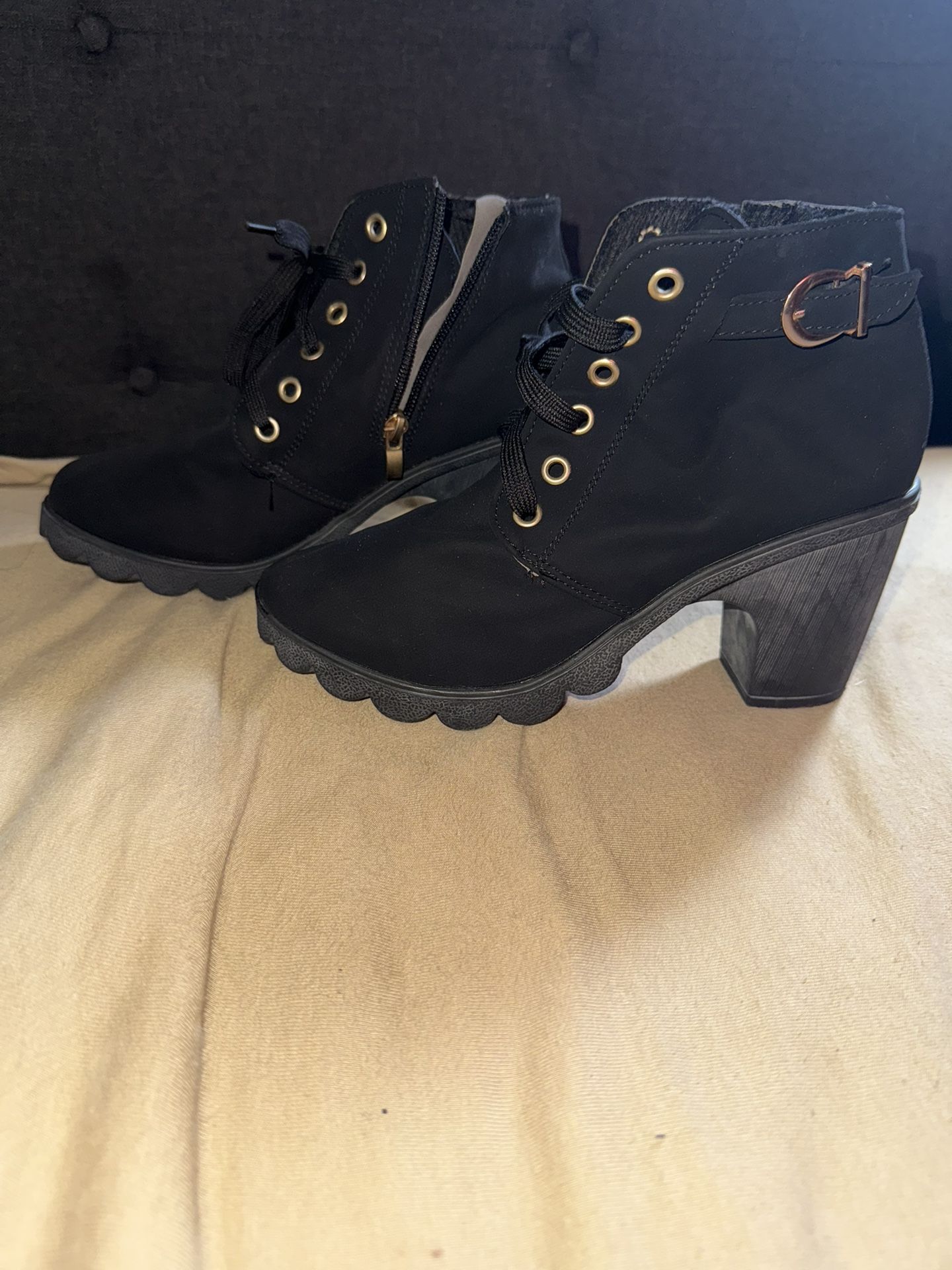 Black High Heel Ankle Boots