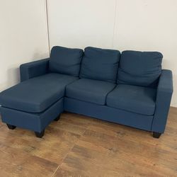 Blue Reversible Sectional Couch Sofa *Free Delivery*