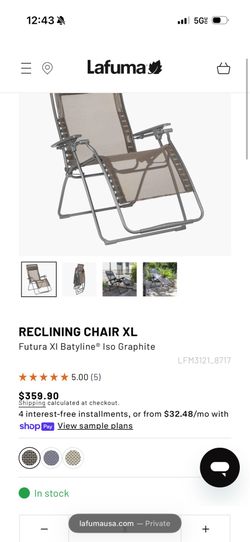 FREE Zero Gravity Chair. NEW