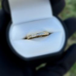 Jewelry 14k solid yellow gold 0.40CTW CZ stones ring sz 9.5