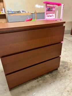 Ikea malm 3 Drawer Wood Dresser