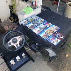 6 Speed 3 Pedels the Wheel & Stand Chair is $280! Firm No Games. $60! Grand turimo 7 PS5 or ps4 Games $25! Each or 5 for $100! Or 10 for $180!  All fo