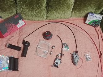 PRICE DROP🔥 MINI BIKE REBUILD LOT — 2 CARBS + 2 THROTTLES + FILTER + PARTS — ALL NEW $75