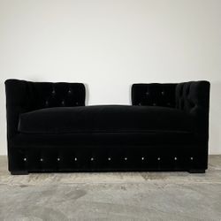 Bespoke Custom Black Tufted Chaise Bench