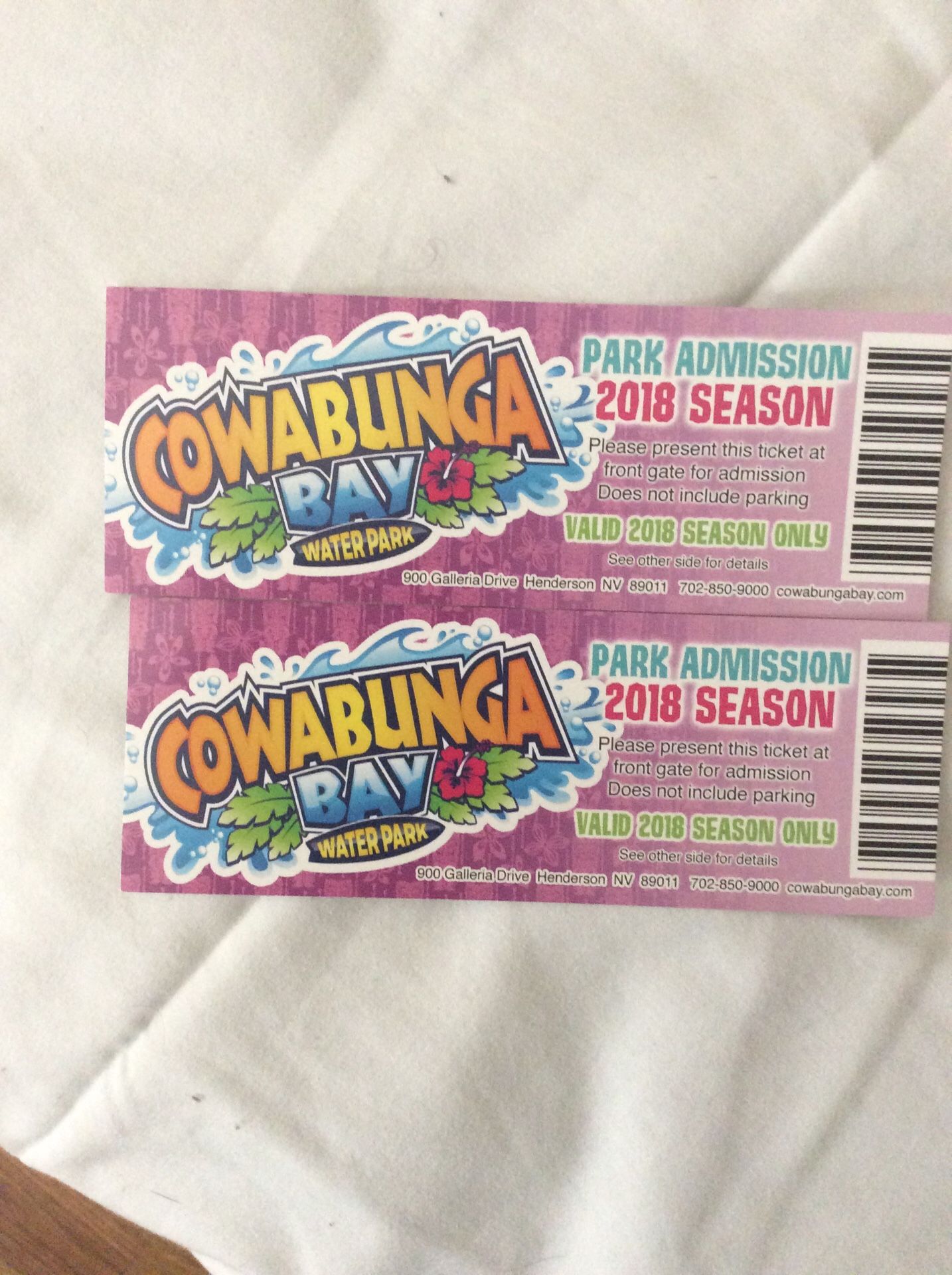 Cowabunga bay season tickets